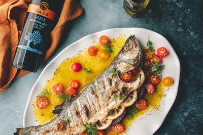 Roasted Branzino with Ladolemono sauce