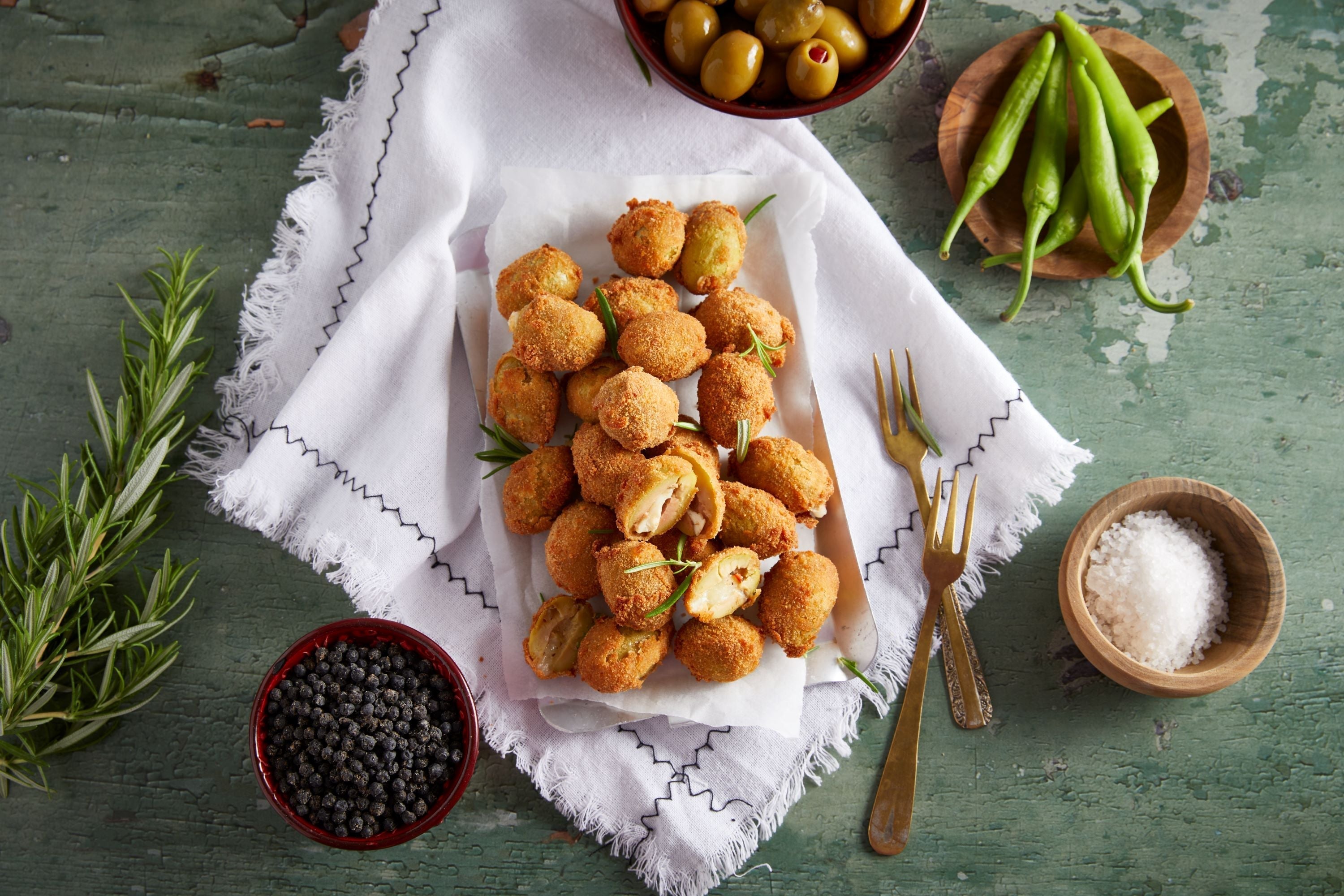Traditional Greek Fried Olives