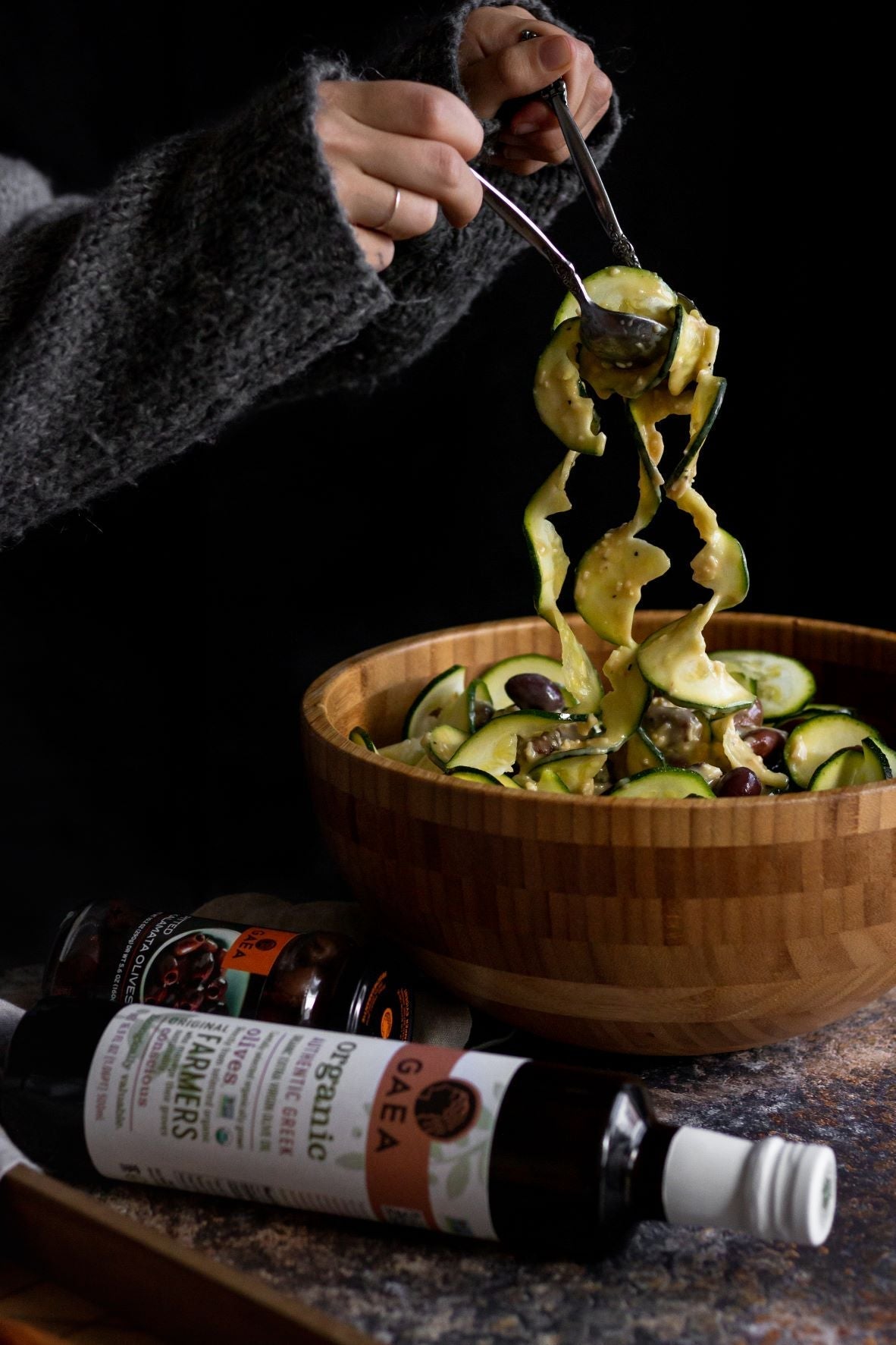 Tangy Zucchini Salad with Beans and Olives