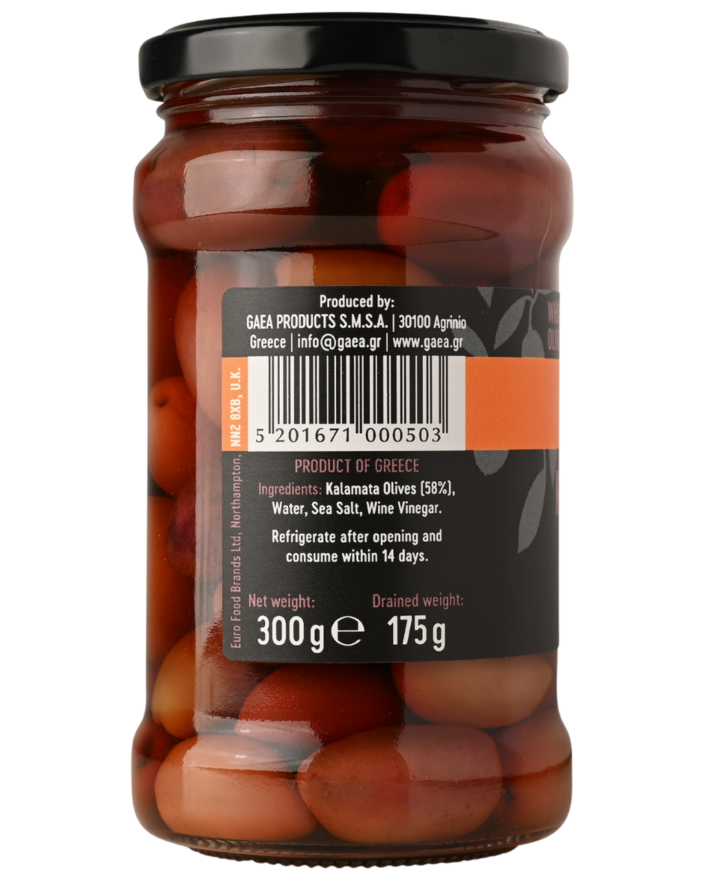 GAEA  Pitted Kalamata Olives in a secret brine recipe 315ml